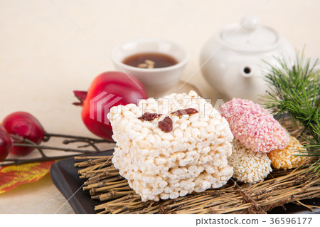 Isolated shot in studio - the Korean traditional colorful refreshments. 216 Isolated shot in studio - the Korean traditional colorful refreshments. 216 36596177