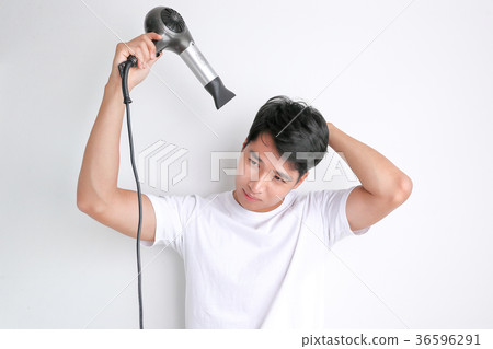 A mugshot of Young guy.- shaving, put lotion, hair dryer, etc. 223 A mugshot of Young guy.- shaving, put lotion, hair dryer, etc. 223 36596291