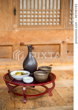 the Korean traditional drinks - rice wine, Makgeolli and others. 124 36596385