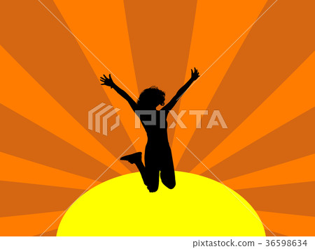 Happy girl jumping 36598634