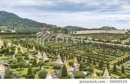 Pagoda in beautiful landscape garden 36600529