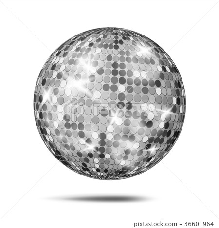 Silver Disco Ball Vector. Dance Night Club Party 36601964