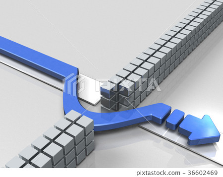 Arrow to avoid obstacles and move forward 36602469