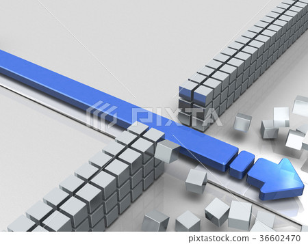 Abstract 3DCG illustrations showing breakthroughs 36602470