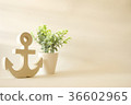wooden anchor with tree in pot vintage decorative  36602965