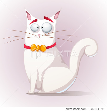 Cute, funny cat with bow. 36603195