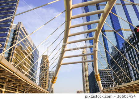 Modern skywalk office building business center Modern skywalk office building business center 36603454