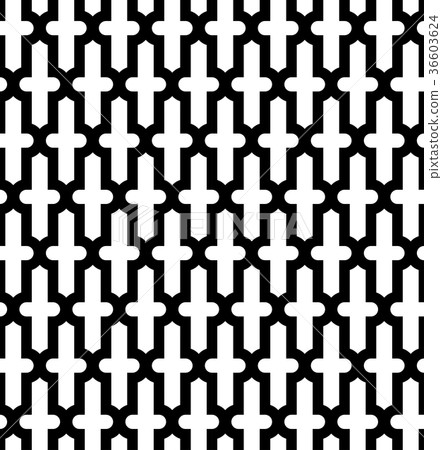 Black and white geometric seamless pattern. 36603624