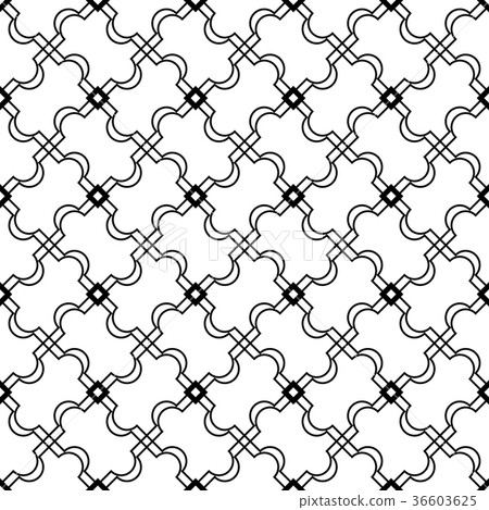 Black and white geometric seamless pattern. 36603625