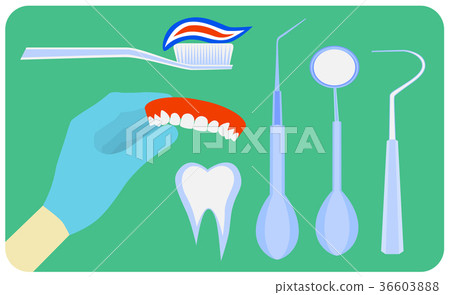 Flat dental instruments set Flat dental instruments set 36603888