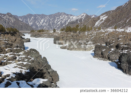 Frozen Katun River, Altai, Russia Frozen Katun River, Altai, Russia 36604212