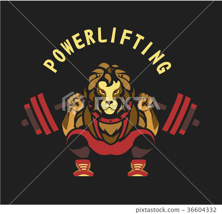Powerlifting barbell squat 36604332