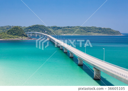 Tsunoshima Ohashi-A bridge over the emerald green sea-a scenic spot on Yamaguchi Prefecture- 36605105
