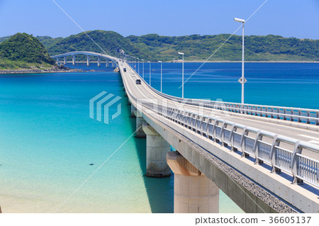 Tsunoshima Ohashi-翡翠綠海上的橋 - 山口縣的一個風景區 -  36605137