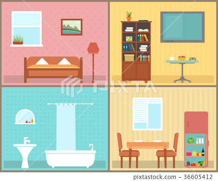furnishing interior rooms on home. interior view furnishing interior rooms on home. interior view 36605412