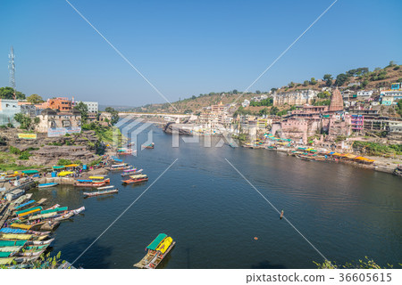 Omkareshwar cityscape, India 36605615