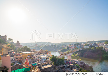 Omkareshwar cityscape, India 36605622