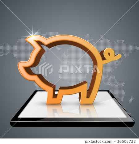 Pig money, tablet, smartphone - business Pig money, tablet, smartphone - business 36605728