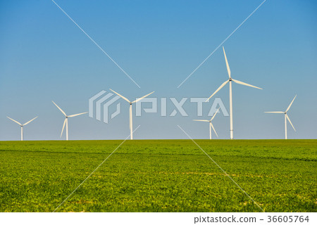 Windmills for electric power production blue sky Windmills for electric power production blue sky 36605764