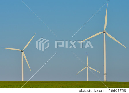 Windmills for electric power production blue sky Windmills for electric power production blue sky 36605768