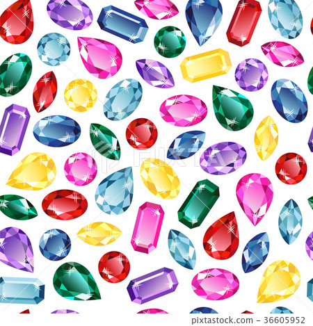 Gems background seamless pattern - Stock Illustration [36605952] - PIXTA