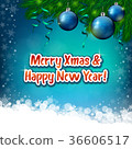 Blue Xmas background and Merry Xmas Greeting 36606517