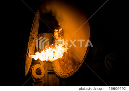 Hot steel pouring in steel plant 36606692