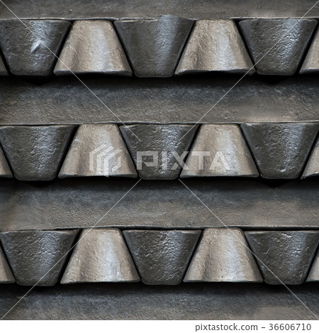 Stack of raw aluminum ingots in aluminum profiles Stack of raw aluminum ingots in aluminum profiles 36606710