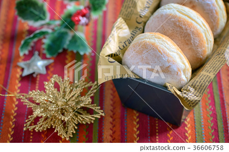 Christmas background with donuts Christmas background with donuts 36606758