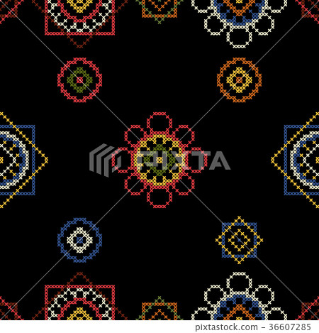 Needlework seamless pattern for clothes. 36607285