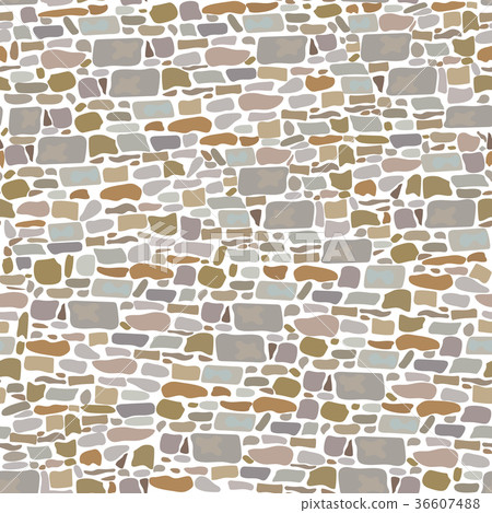 Stone Block Wall, Seamless pattern. wild bricks. 36607488