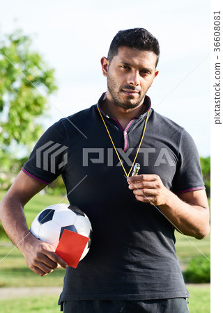 Mixed Race Soccer Referee 36608081