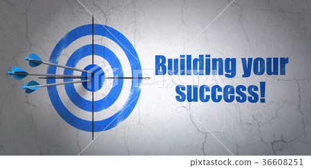 Finance concept: target and Building your Success 36608251