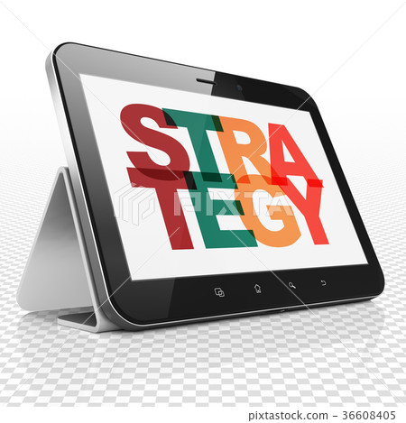 Finance concept: Tablet Computer with Strategy on 36608405