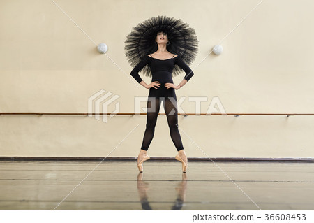 Ballerina posing in dance hall 36608453