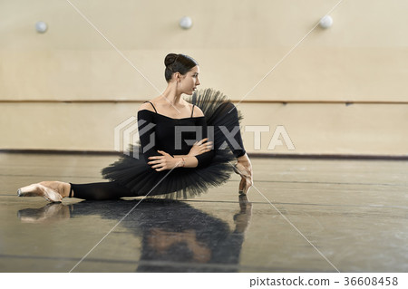 Ballerina posing in dance hall 36608458
