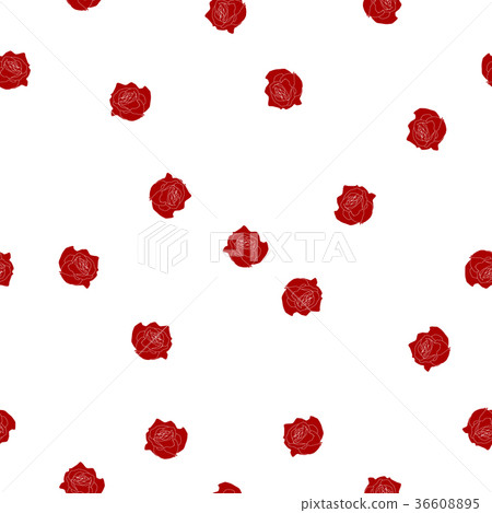Seamless pattern burgundy roses flowers on white Seamless pattern burgundy roses flowers on white 36608895