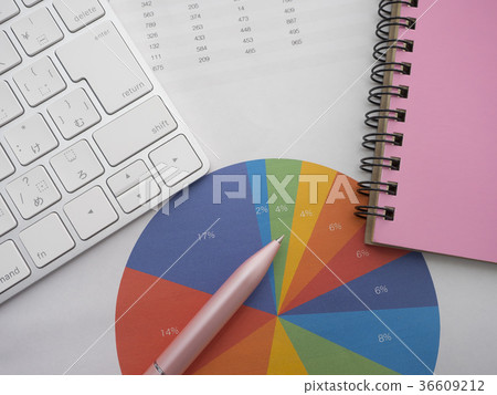 Business image · graph · keyboard · notebook · female 36609212