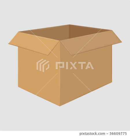 Cardboard Open Box. Side View. Package Design 36609775