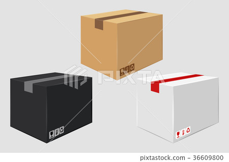 Cardboard Close Box. Side View. Package Design 36609800