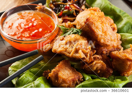 Fried chicken pieces in batter Fried chicken pieces in batter 36610601