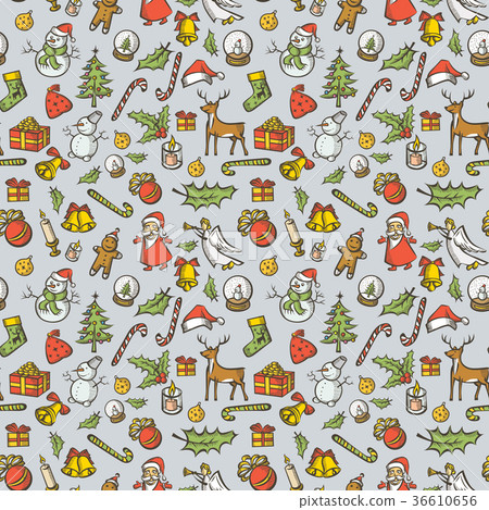 Vector Seamless pattern of Christmas and New Year - Stock Illustration ...
