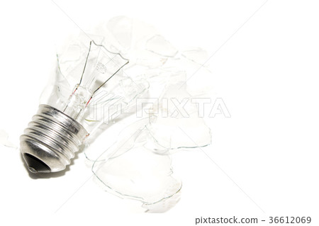 Broken Light bulb on a white background Broken Light bulb on a white background 36612069