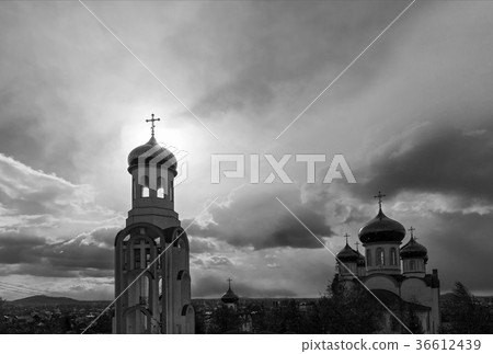 orthodox church with golden domes orthodox church with golden domes 36612439