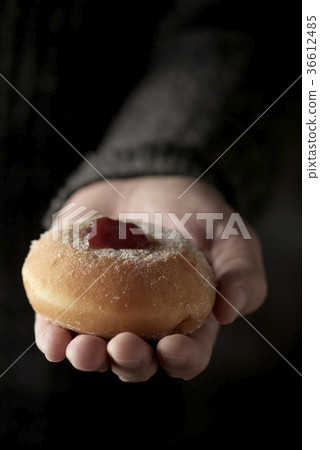sufganiyah, Jewish donut eaten on Hanukkah 36612485