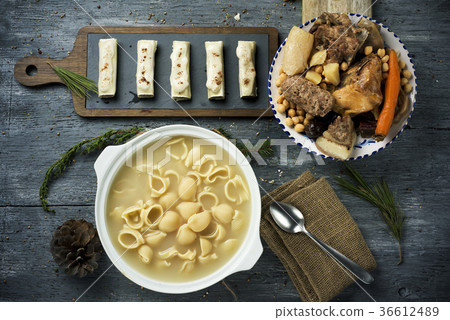 canelons and escudella typical of Catalonia, Spain 36612489