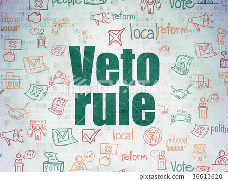 Politics concept: Veto Rule on Digital Data Paper Politics concept: Veto Rule on Digital Data Paper 36613620