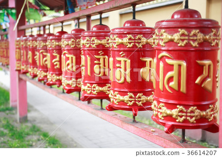 Lamaism Drums In Temple 36614207