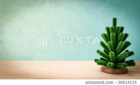 Small christmas tree. 3D render 36614233