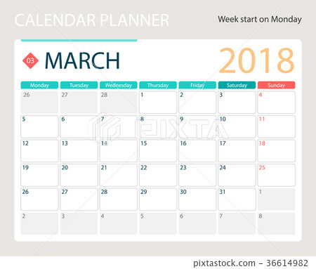 MARCH 2018, illustration vector calendar or desk - Stock Illustration ...
